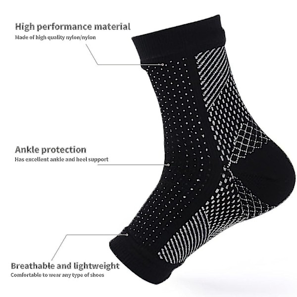3 par neuropati strumpor, lugnande strumpor för neuropati smärta, tendinit kompressionsstrumpor, plantar fasciit, neuropati - White - White - L XL
