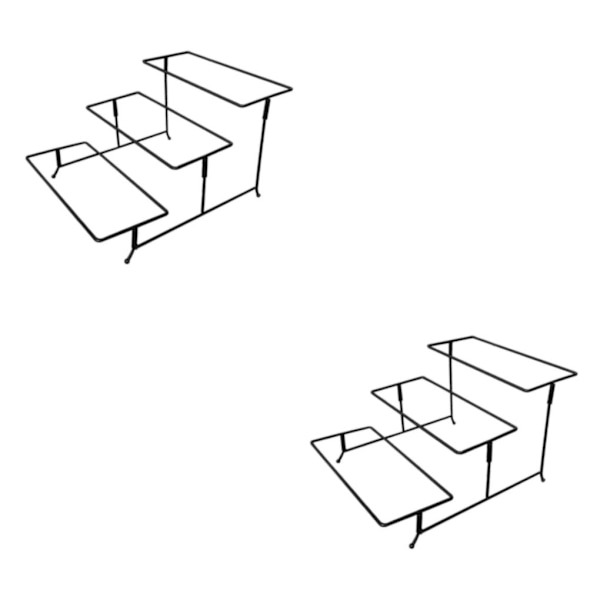 1/2/3 Tarjotinjalusta Kulho Näyttöjalusta Kulhopidike 3 tasoa Rectangle 2PCS