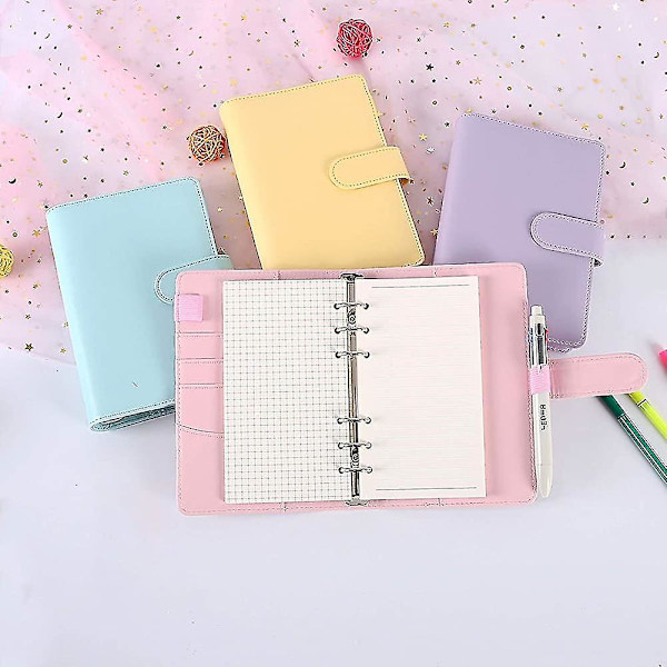 A6 Pu-læder cover til notebook. Genopfyldelig 6-rings ringbind. Personlig arrangør