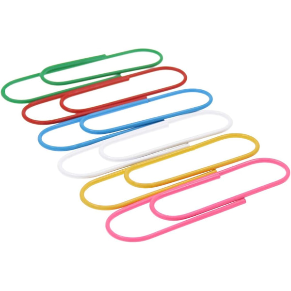Extra stora vinylbelagda gem, förpackning med 30 4-tums olika färgade stora gem (10 cm)