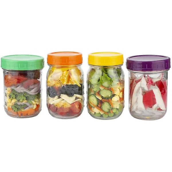 16-pak Plast Mason Jar Låg - Farvede Mason Jar Låg 100% Kompatibel med Ball Kerr Wide Mason Ja