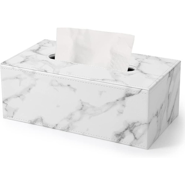 Vevsboksholder i PU-skinn, rektangulær vevsdispenser Tissue Hol