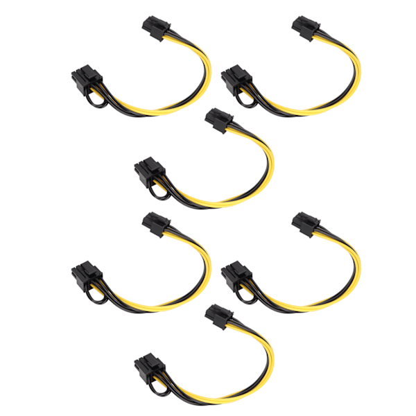 6 kpl GPU-virtakaapeleita PCIE 6-nastainen - 8-nastainen uros-uros 20 cm virtalähdetarvikkeet