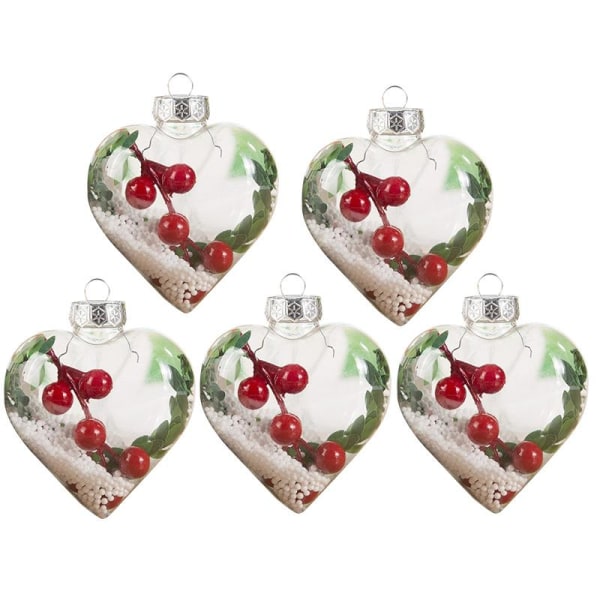 5 stk Julepynt Kugle Transparent Bauble Hængende Kugler 5pcs-D