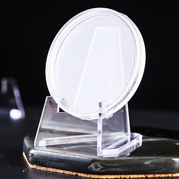 10 stk Akryl Stand Mønt Display Staffeli Holder Lille stativ