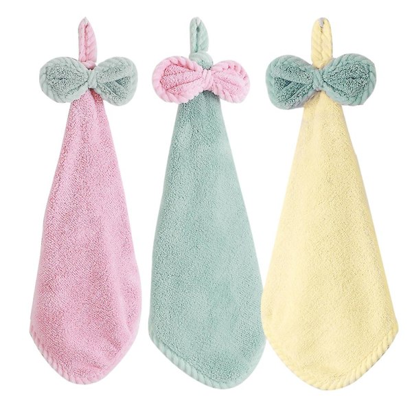 Handdukar - Microfiber Coral badrumshanddukar med hängslinga för kök och badstil 2