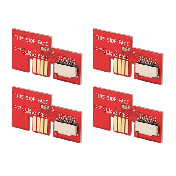 Konsoll Micro Storage Card Adapter Spillkonsoll Minnekortleser for GC SD2SP2 SDLoad SDL 4 stk Rød