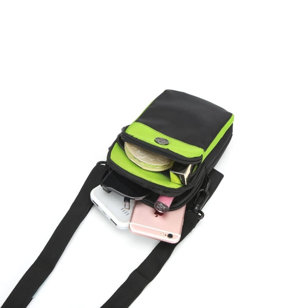 Menn kvinner Fanny Pack Midjeveske Mobiltelefon Utendørs Sport Belte Flere Lommer Black