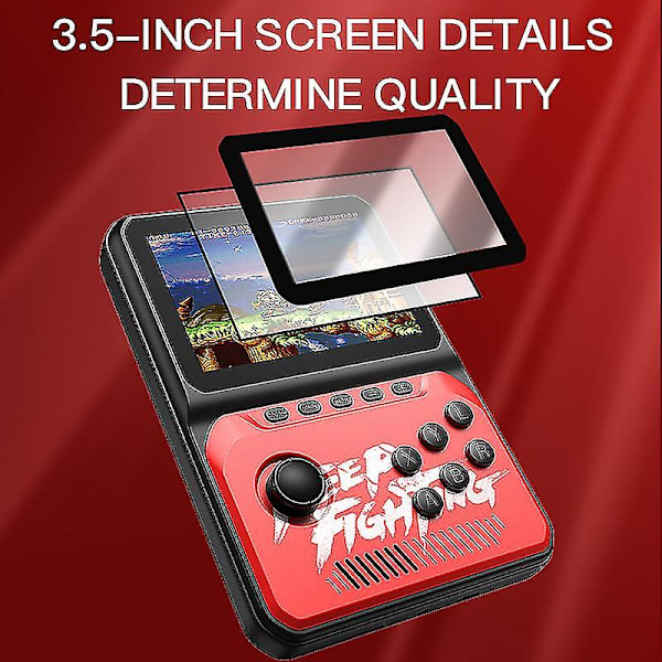 Nx-35 Retro Bärbar Mini Handhållen Joystick-konsol 16-bitars 8gb 3,5 tum LCD-videospelsspelare för barn Inbyggd 2700 spel Red