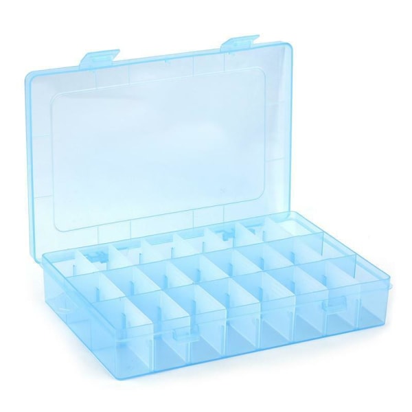2 kpl läpinäkyvää muovia kirjontalangalla säilytyslaatikon järjestäjä Ompelutyökalut Blue