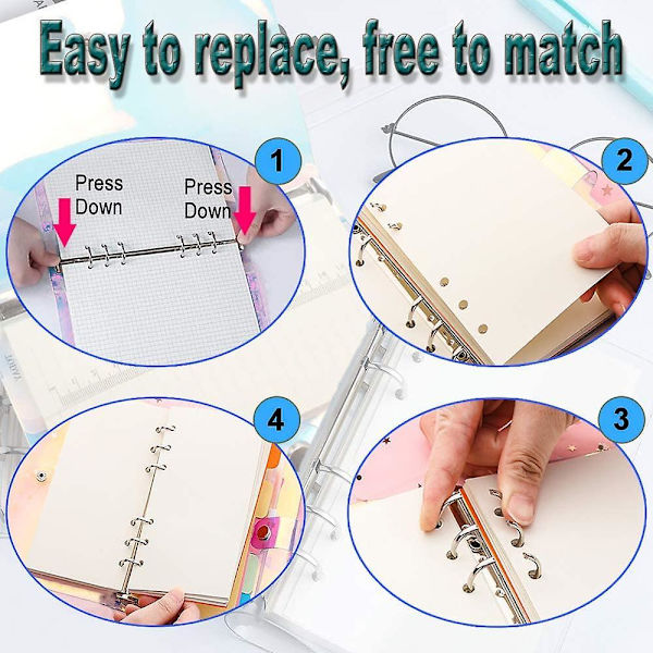 2 Pcs A5 Clear Soft Pvc Notebook Cover, Refillable Paper Pvc Binder, Loose Leaf