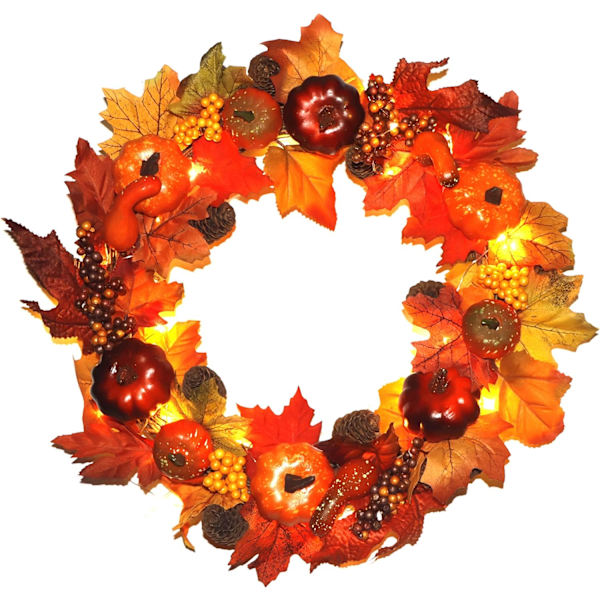 Ytterdør Høstkrans - Hjem Høst Dekor - Gresskar Krans - Halloween Thanksgiving Utendørs