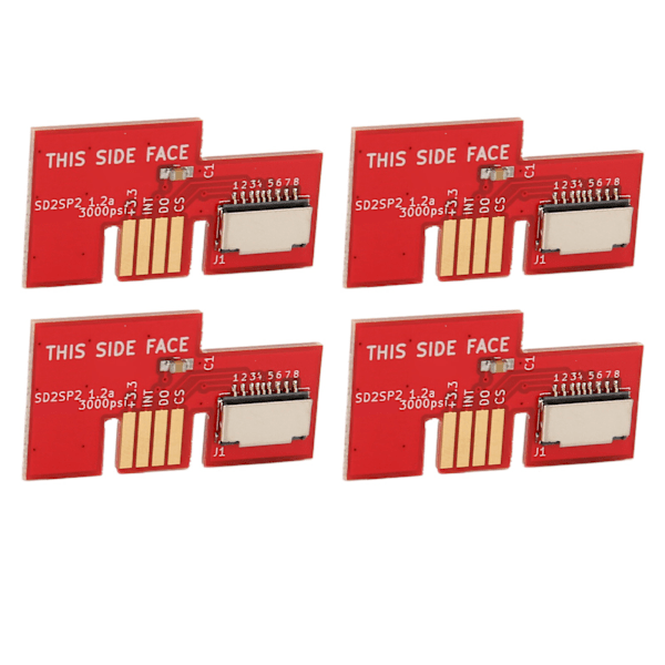 Konsoll Micro Storage Card Adapter Spillkonsoll Minnekortleser for GC SD2SP2 SDLoad SDL 4 stk Rød