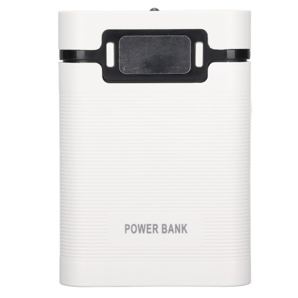 DIY Mobil 18650 Batteriladdare Powerbank 4 Batteriers Kapacitetsbox Micro Input 2-vägs Laddning med LCD-Display Vit