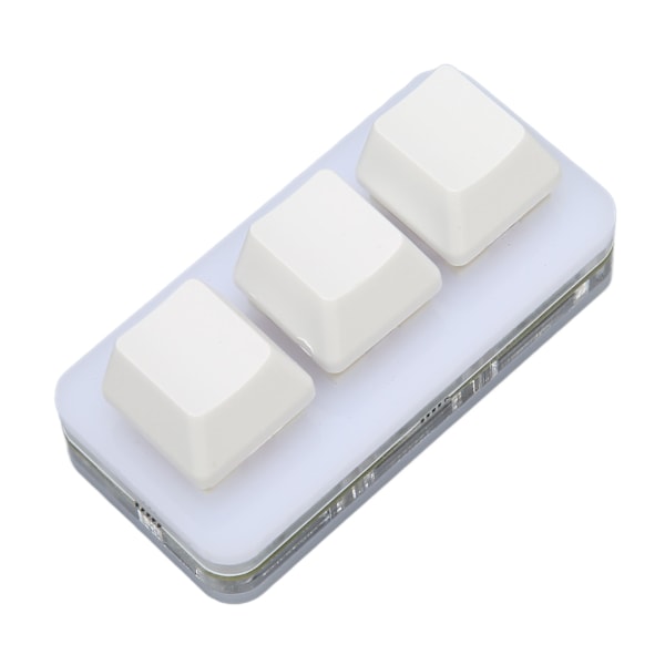 USB 3-knappers Mini Tastatur RGB LED Bakgrunnsbelysning Støtter Hot Swap OSU HID Makro Programmering Tastatur for Windows for OS X for Linux Hvit