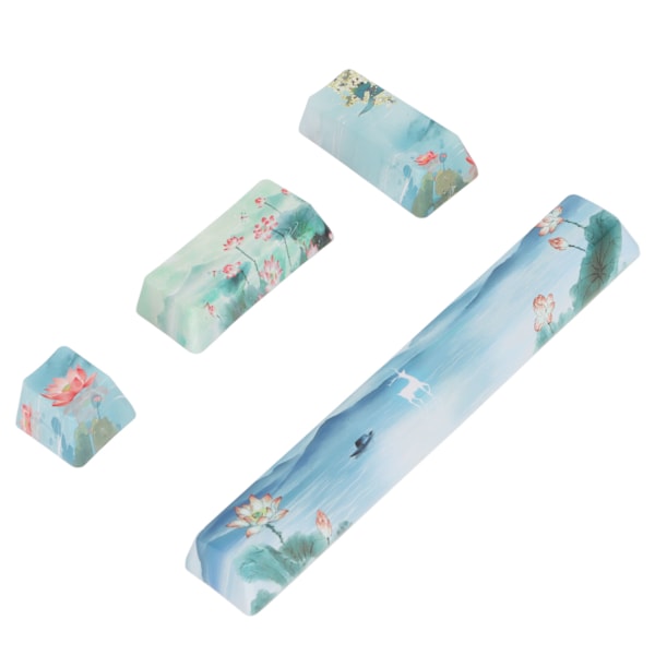 4 stk. Custom Keycaps Komfortabel Følelse Slidstyrke Tegneserie Mønster DIY PTB Keycaps til Mekaniske Tastaturer