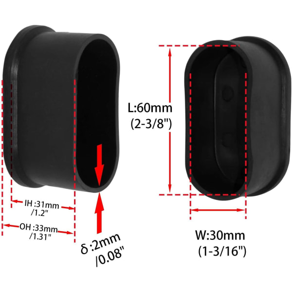 Stolsbensskydd PVC Skyddskåpor Luktfri repfri Oval 30