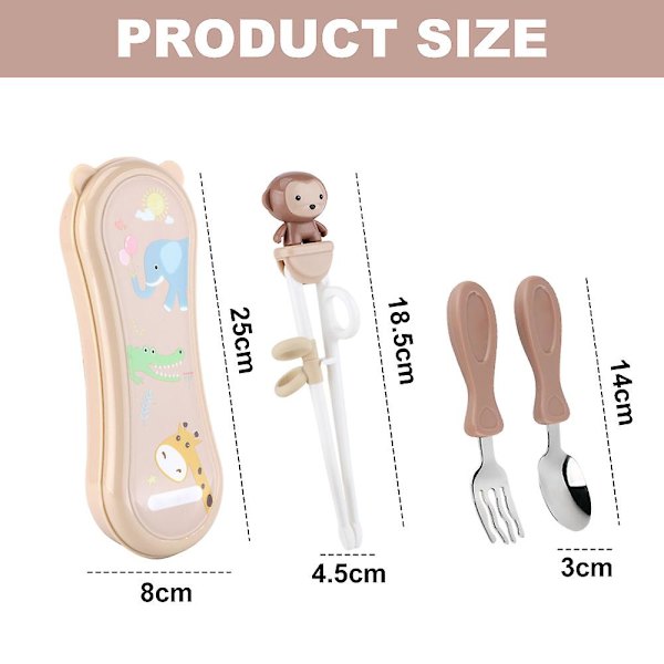 Barnservis Utbildning Ätpinnar Baby Lärande Ätpinnar Gaffel Sked Kompletterande matservis set style4