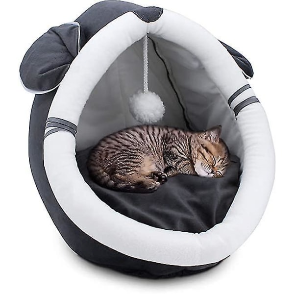 2-i-1 Cat Cave Beds Varm komfortabel indendørs seng til små kæledyr