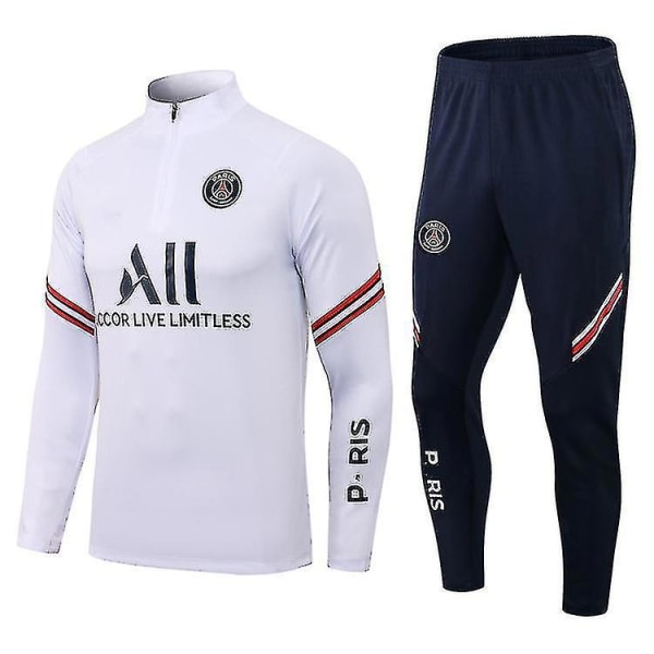 2021 Football Paris Jersey Jacket Sportswear Caddy Voksendragt white 14 135cm