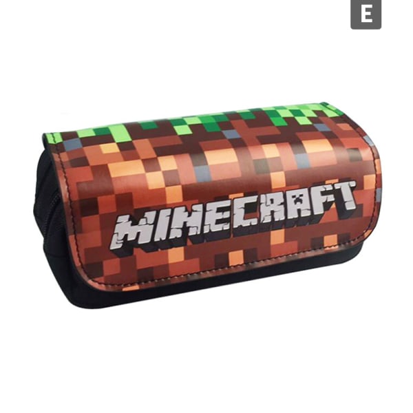 Minecraft Case Barn Pojkar Flickor Canvas Dubbel Zip E
