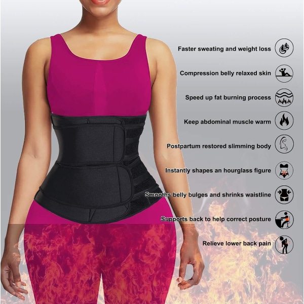 Neoprene Sweat Waist trainer Waist Trimmer Belts for Women Hohentava Body Shaper Sauna Workout