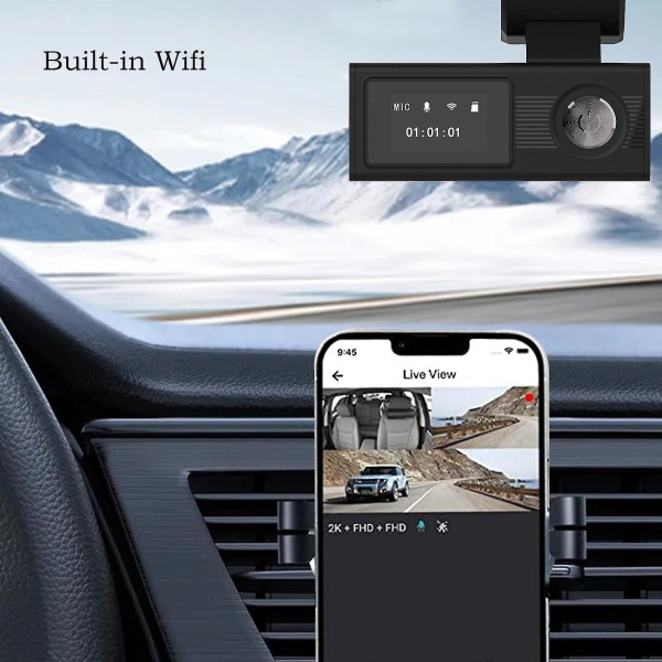 Bilar Dash Cam 1080p Front Dash Camera Wifi Camera Recorder med Night Vision Loop Recording