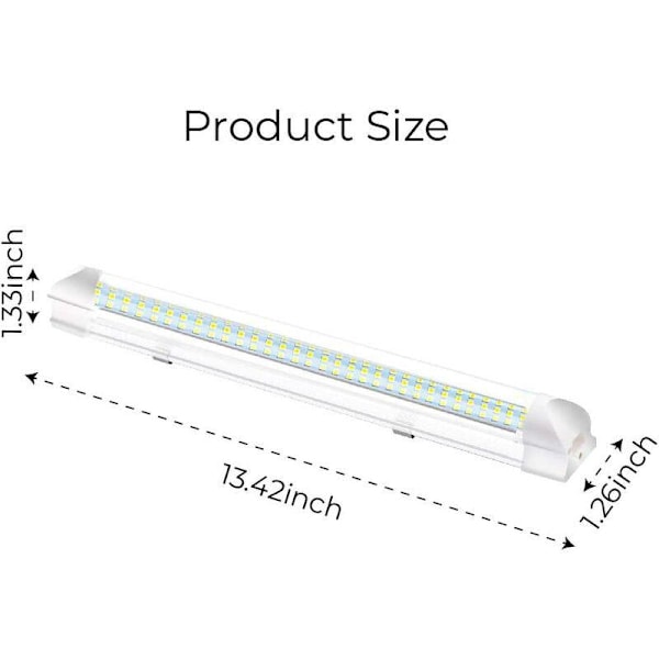 LED Lys Bar, DC 12-80V Bil Interiørlys Skaplys/Universell Belysning Skap/Bil, Lastebil, Kjøretøy, RV, Båt, Taklys (108 LEDs 2 stk)
