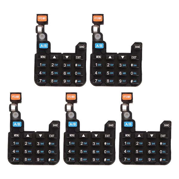 5 st Walkie Talkie Numerisk Knappsats Tangentbord för BAOFENG UV 5R UV 5RA UV 5RC UV 5RE BF F8HP UV 5RX3 och Andra Tvåvägsradio