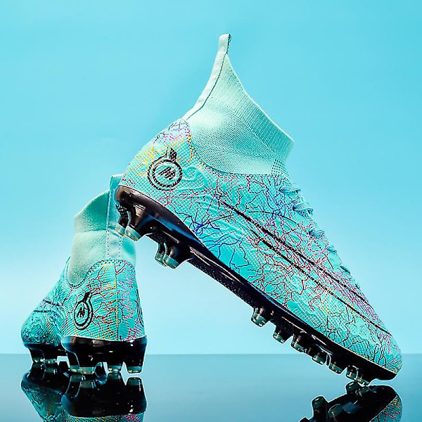 Fotballsko for menn Anti-Skli Fotballsko Knotter Gras Fotball Sneakers Yj068a Blue 43