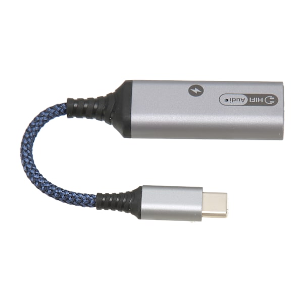 USB C - 3,5 mm kuuloke- ja laturisovitin 2 in 1 Type C - Aux-ääniliitäntään ja PD 60 W:n pikalatausjakokaapeli