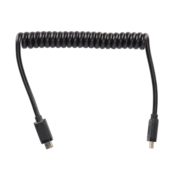 USB C Kabel USB C til USB C 14K 60hz 3A Hurtig Opladning 10Gbps 1.2m Spiral Fjeder Design USB C Strømkabel Han Lige til Han Lige Stik