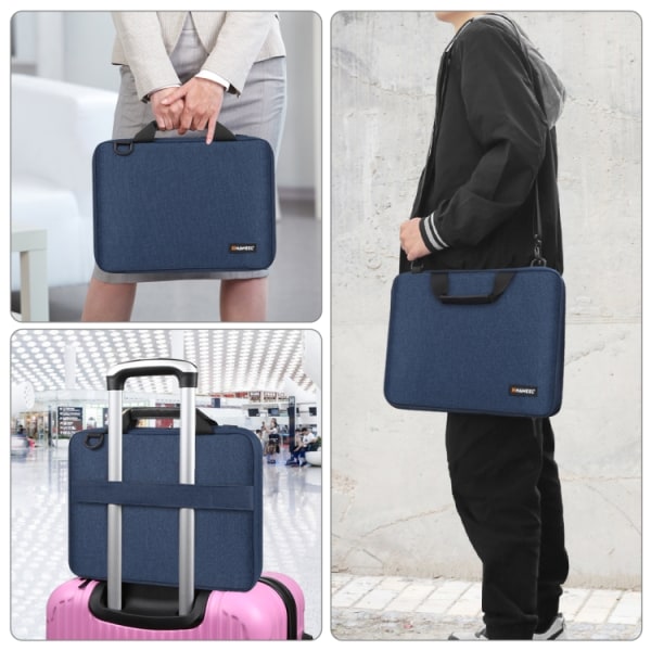 HAWEEL 14,0 tommer-15,0 tommer dokumentmappe Crossbody bærbar taske Navy Blue