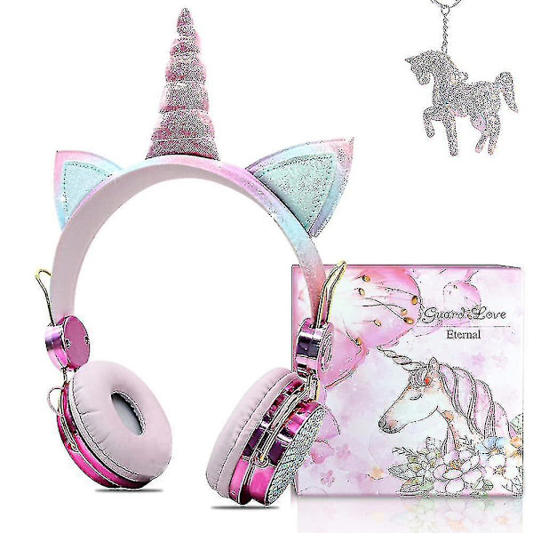 Trådløse hovedtelefoner til børn, Rhinestone Unicorn Tooth hovedtelefoner