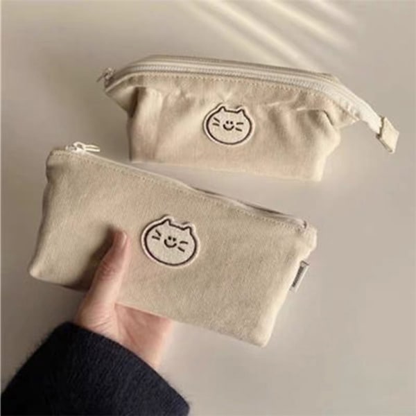 e Case Kawaii Kynälaukku Koululaukku Suuri Beige 9*8*18cm