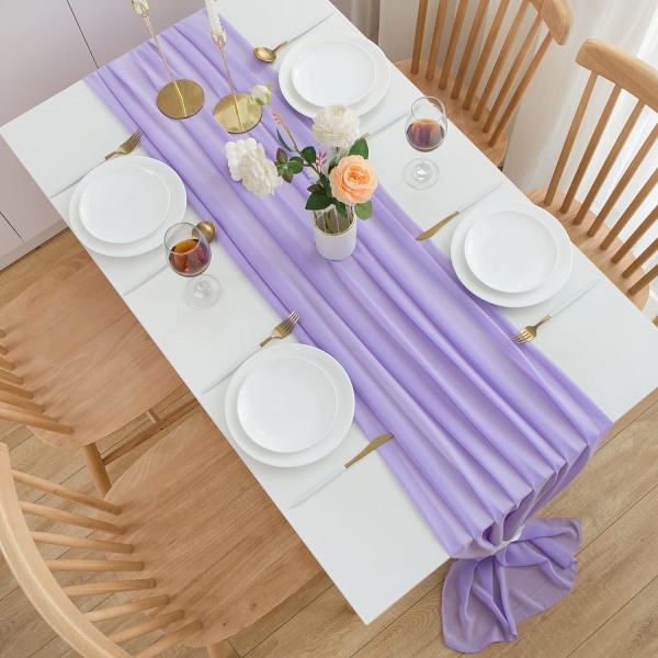 Chiffon bordløber bryllup bord dekoration Fødselsdag dekoration