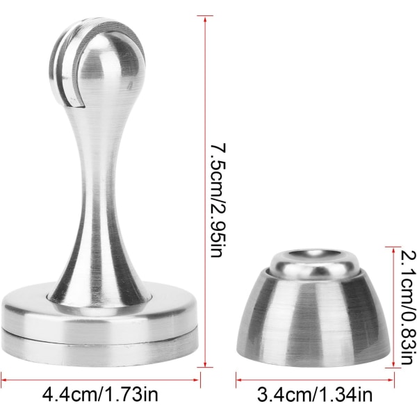 Magnetisk dørstopp 2-pakke rustfritt stål massiv soft-catch-dør S