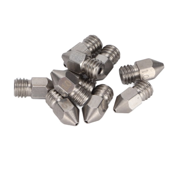 10 st 3D-skrivarmunstycken MK8 Rostfritt stål 1,75 mm Extruder Skrivhuvud Delar Tillbehör 1,0 mm