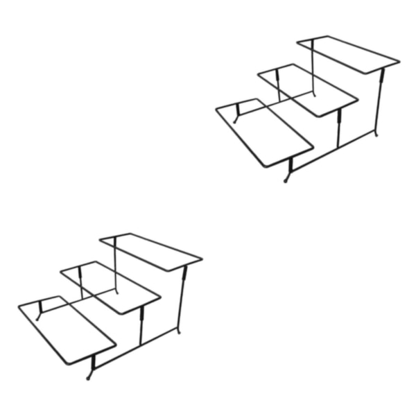 1/2/3 Tarjotinjalusta Kulho Näyttöjalusta Kulhopidike 3 tasoa Rectangle 2PCS