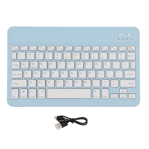 Trådlöst tangentbord med skärmlåsfunktion, litet, portabelt, stabil anslutning, lång batteritid, mini trådlöst tangentbord för PC Blå