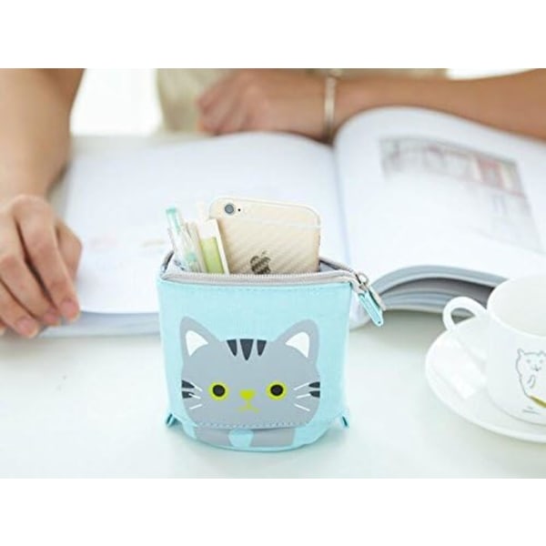 Etui Canvas Lynlås Pen Holder Pen Organizer