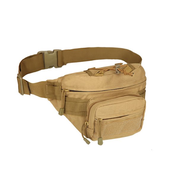 Fanny Pack Löpbälte Midjeväska Organizer Tättslutande Oxford Multi-Function Khaki 13-inch