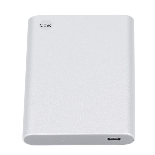 2,5 tuuman HDD ulkoinen kotelo Type C USB3.1 jopa 10 Gbps erittäin ohut kannettava ulkoinen kiintolevy mobiili kiintolevy PC-kannettavalle hopea 250GB