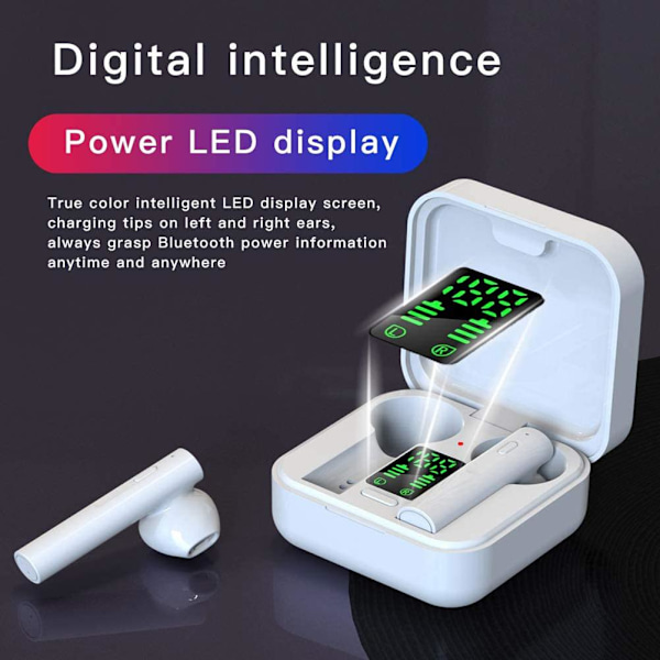 Aurinkolatauksella toimivat Bluetooth-kuulokkeet LED-digitaalinäytöllä, älykkäät nappikuulokkeet, melunvaimennus, TWS Bluetooth 5.0 langattomat kuulokkeet