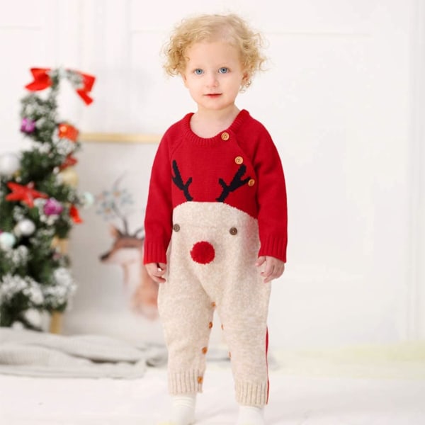 Sød Toddler Jul Baby Ren Onesie Outfit