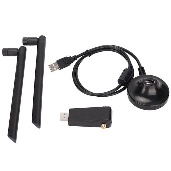 WiFi Adapter Dobbel 5Dbi Antenne 802.11ac 5G 2.4G USB3.0 1200Mbps Høy Gain USB Nettverkskort for Laptop Stasjonær PC