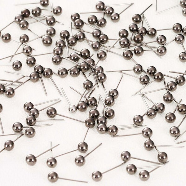 400 kappaletta nastoja, 1/8 tuuman pää ja teräskärki (retro metallinen musta)
