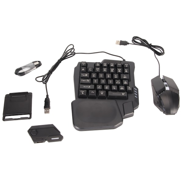 Halv Hånds Gaming Tastatur og Mus Combo Kablet Gaming Mus Konverter for Android for Harmony for IOS 10.0‑13.3