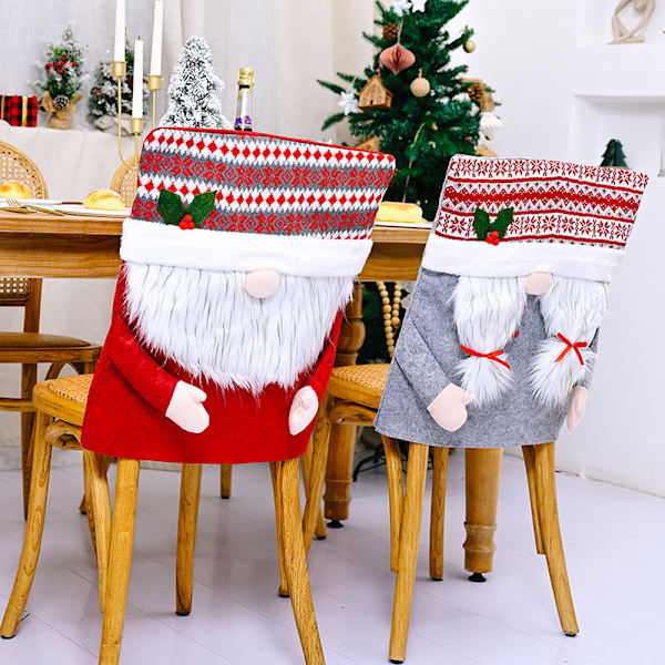 2 stycken julnya dekorativa stolsöverdrag långskäggigt