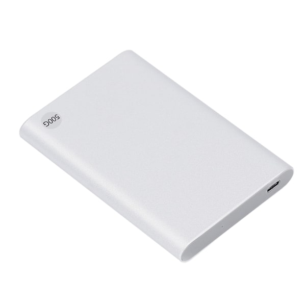 2,5-tums HDD Externt Hölje Typ C USB3.1 Upp till 10 Gbps Ultratunn Portabel Extern Hårddisk Mobil Hårddisk för PC Laptop Silver 500GB